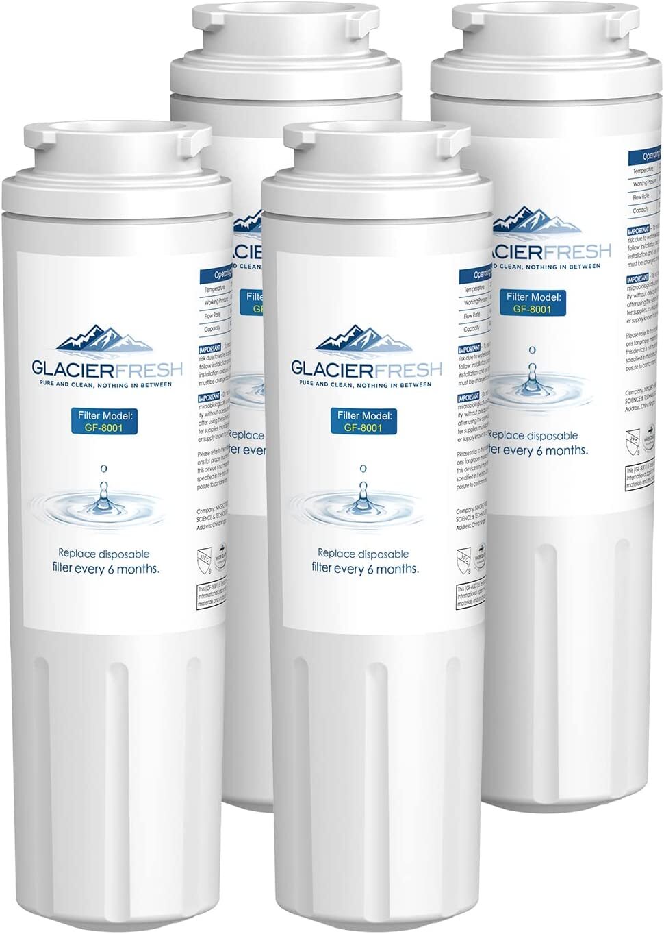 1 2 3 4 Pack EDR4RXD1 UKF8001 Refrigerator Water Filter Whirlpool Maytag Puricle