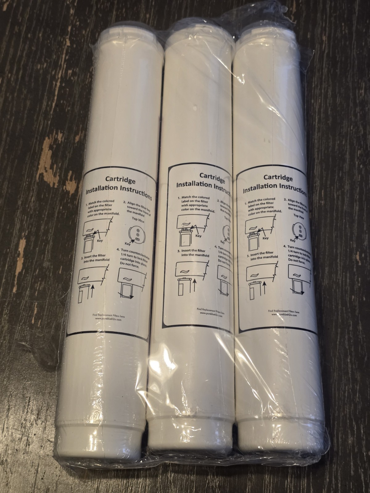 PureBlue 3-Stage 1:1 Reverse Osmosis Three-Pack Replacement Filters Sealed ! New