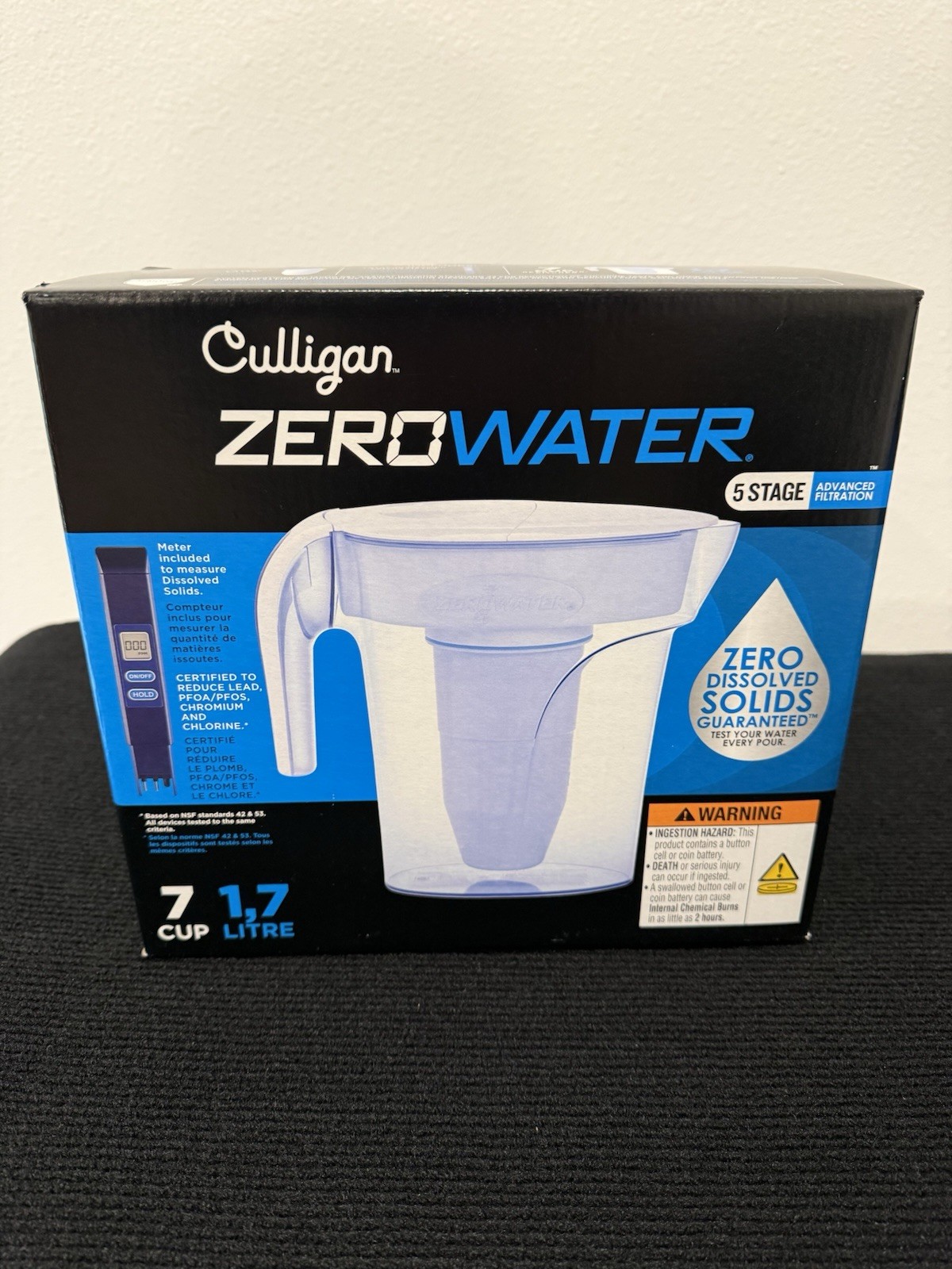 NEW – Culigan/ ZeroWater® 7 Cup Ready-Pour® Filtered Pour-Through Water Pitcher