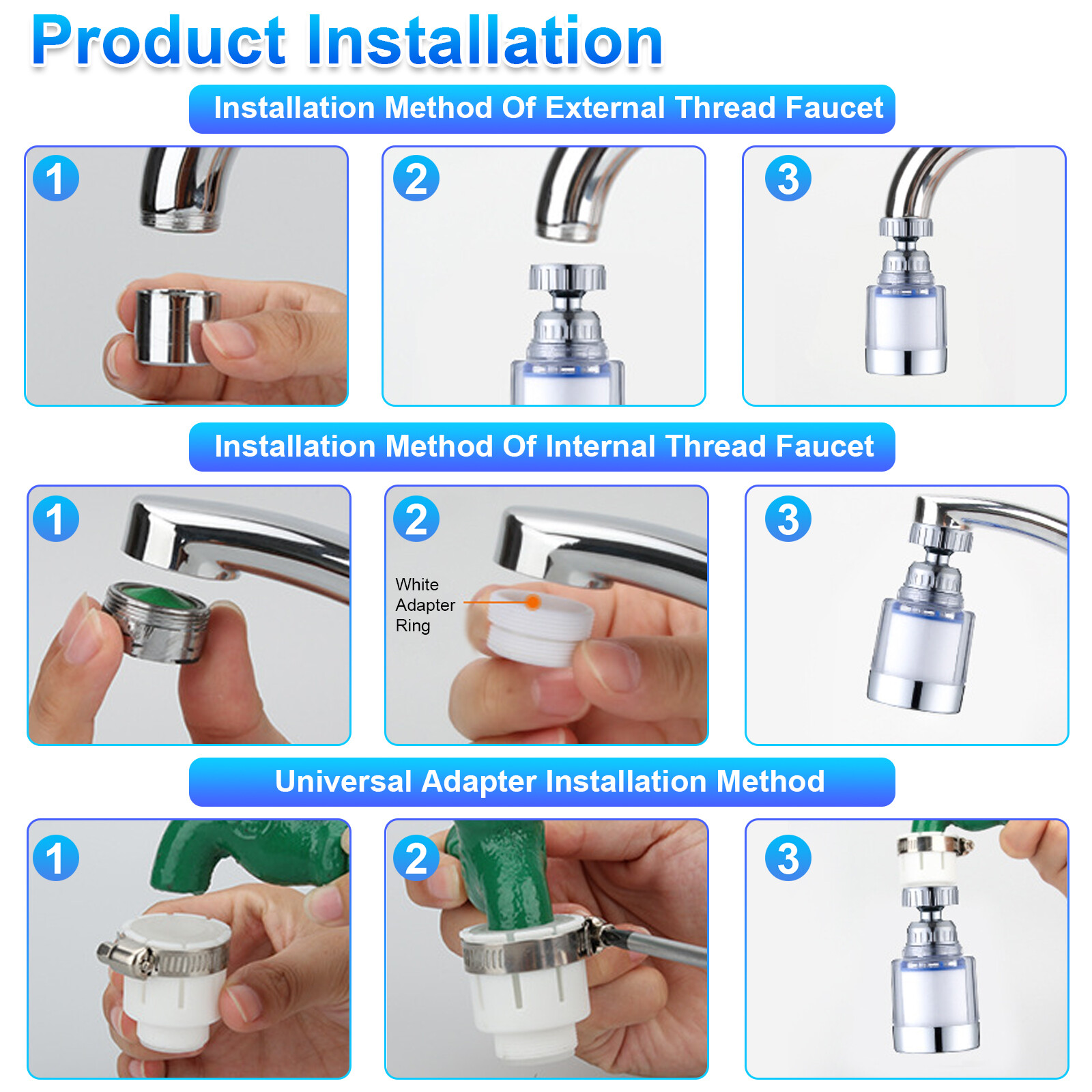 Faucet Water Filter System Kitchen Sink Mount Filtration Tap Purifier Cleaning