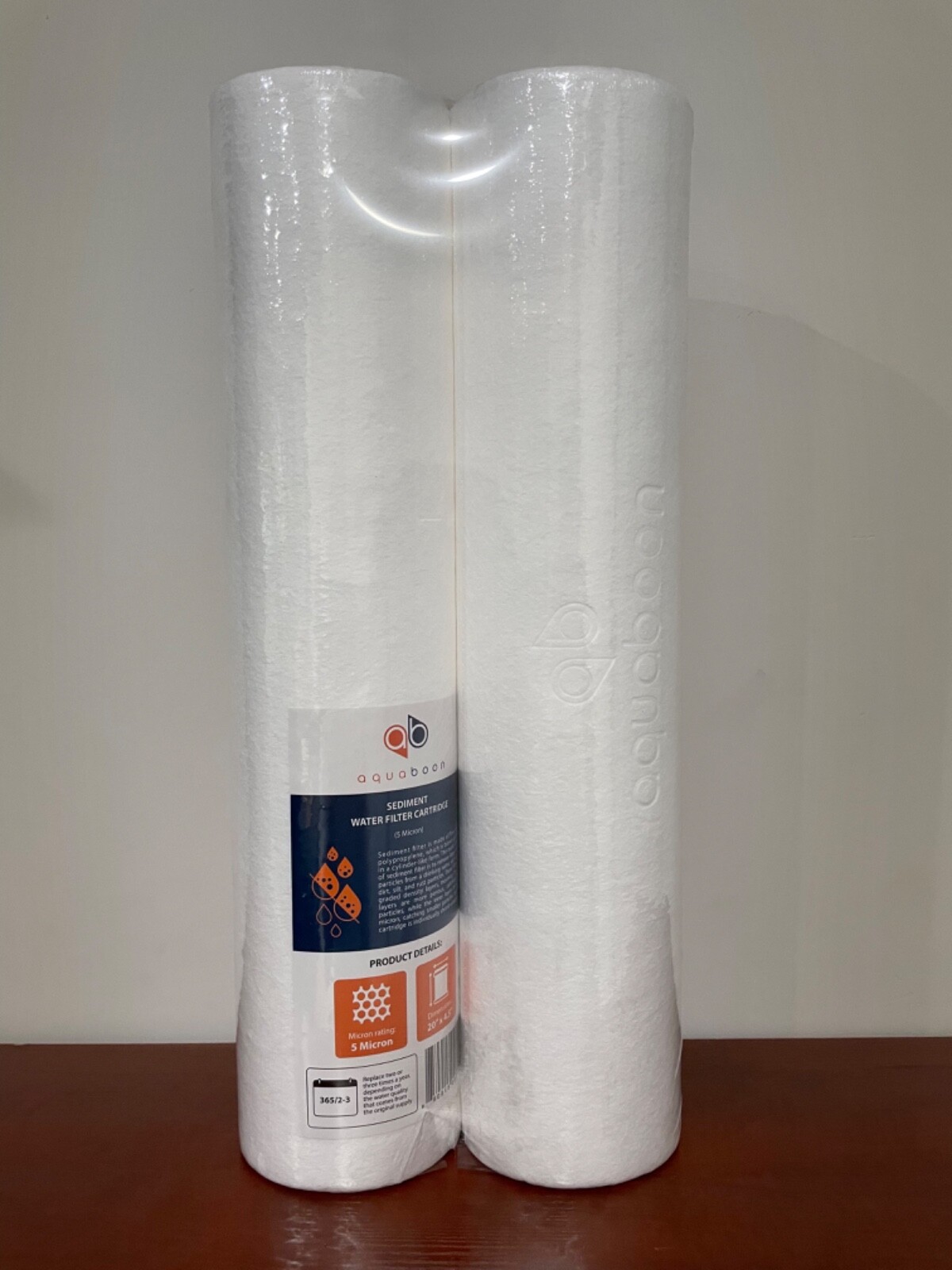 2PK of Big Blue 5 Micron 20″ x 4.5″ Sediment Water Filter Cartridge by Aquaboon