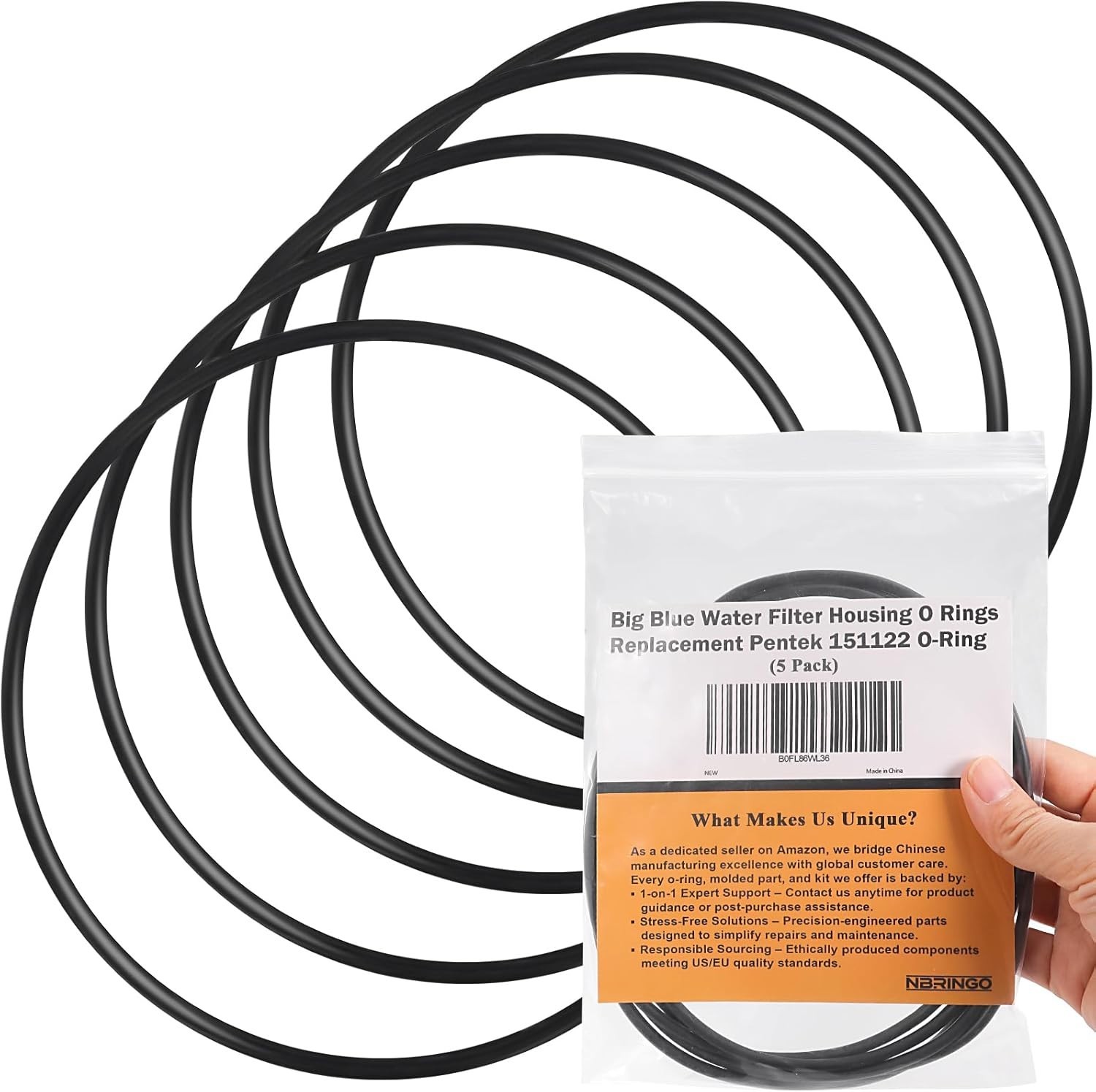 Reliable 5-Pack Water Filter Housing O-Rings – Compatible with Multiple Brands