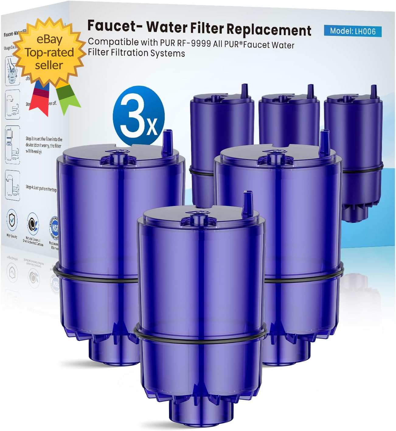 Faucet Water Filter Replacement Fit for All PUR for PUR plus Faucet Filtration S
