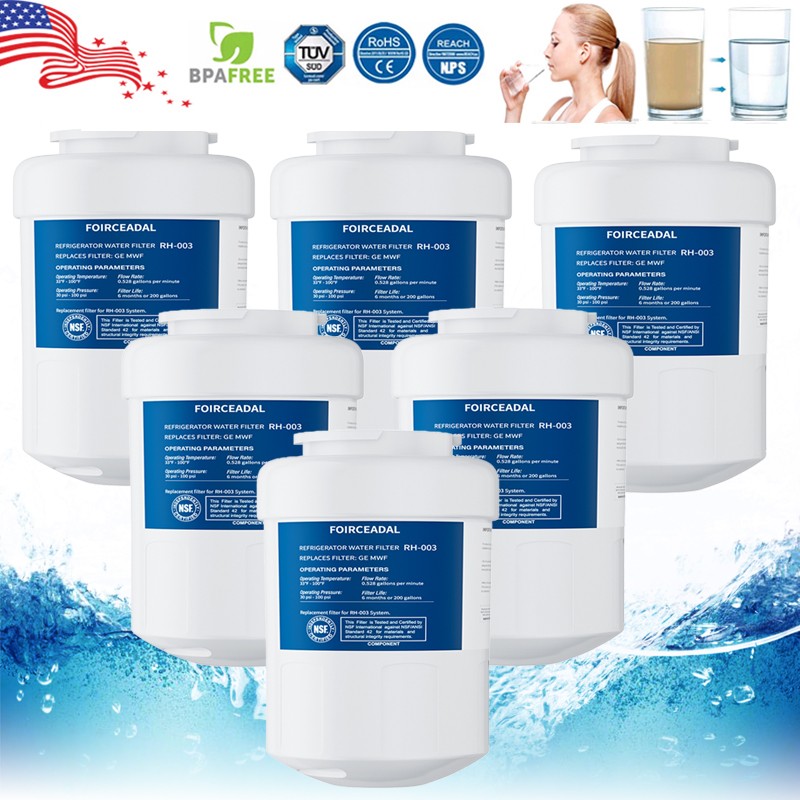 2-6x For GE MWF 46-9991 MWFP BSS25JFRJWW Smartwater Fridge Water Filter Replace