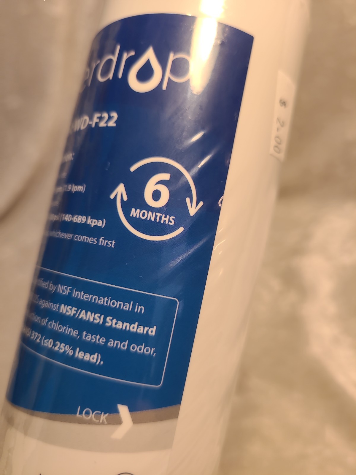 New Sealed Waterdrop WD-F22 Replacement For GE MSWF Refrigerator Water Filter