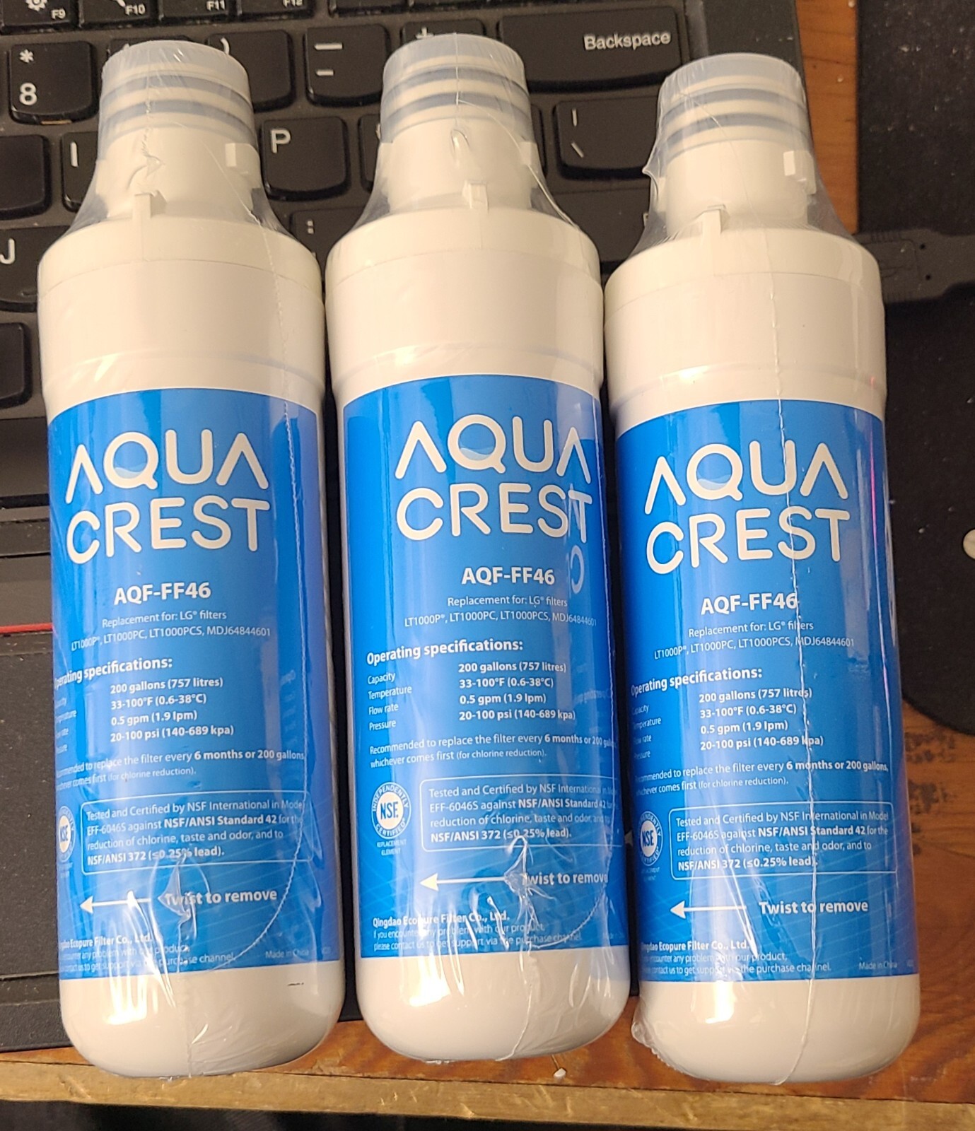 AQUA CREST LT1000PC ADQ747935 Refrigerator Water Filter and Air Filter