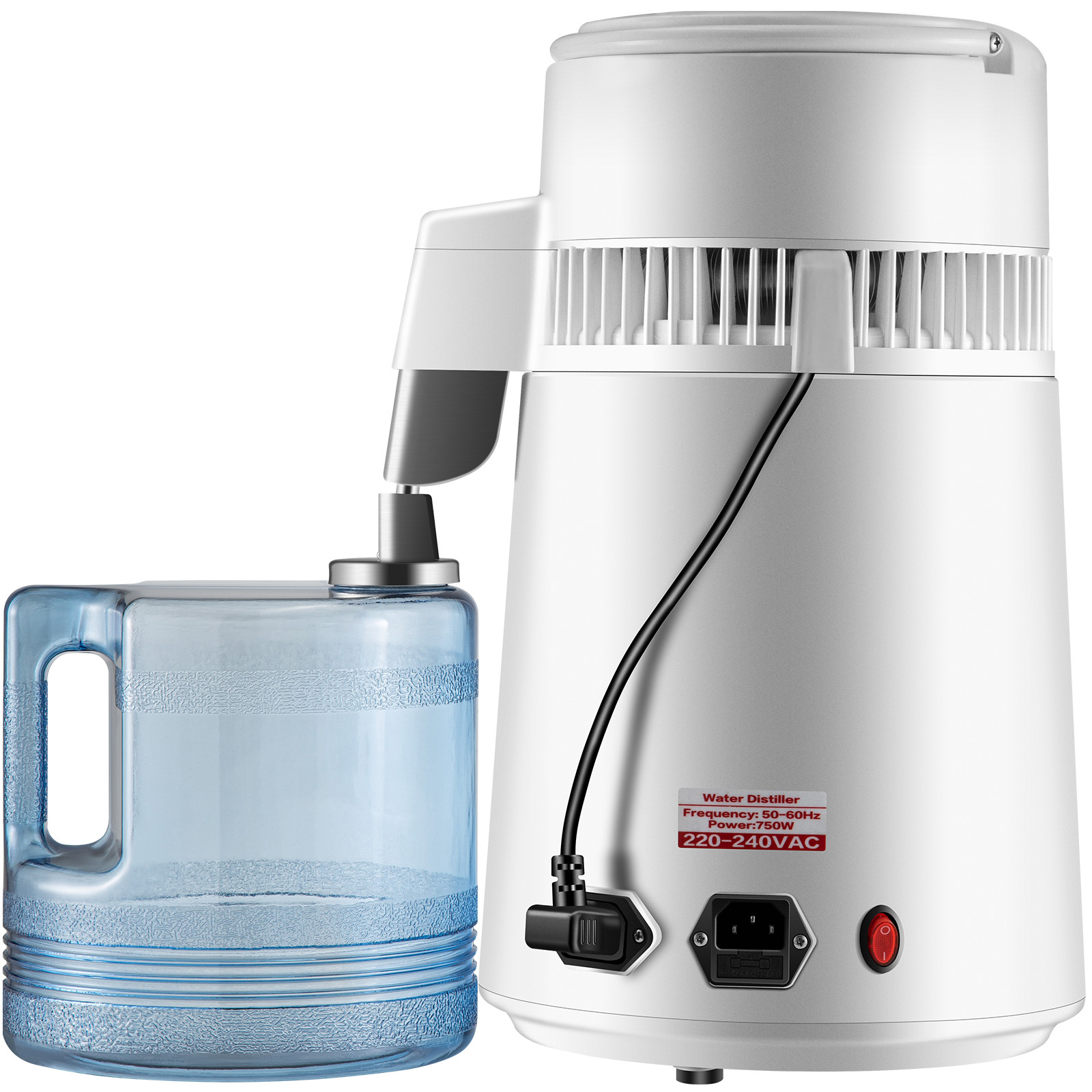 VEVOR 4L Water Distiller Purifier Machine Countertop Stainless Steel Interior CE