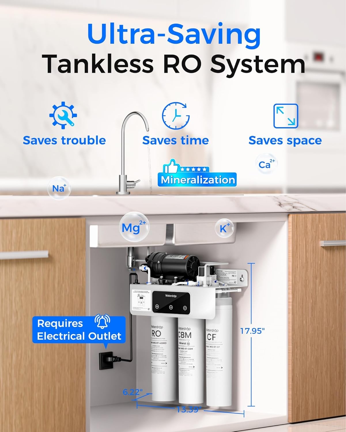Waterdrop WD-T3-M Remineralization Reverse Osmosis Water Filter, 9-Stages