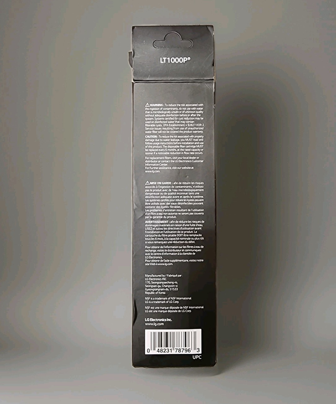 LG Water Filter LG LT1000P PN: ADQ747935 (6mth)