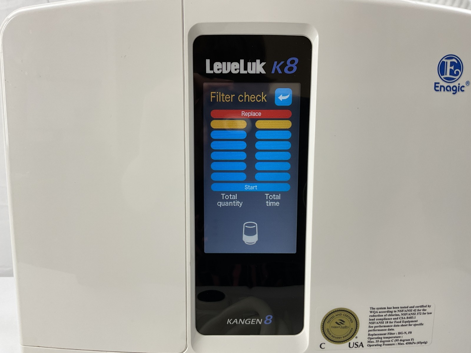 Enagic Leveluk K8 Kangen Water Ionizer 8-Plate Alkaline Antioxidant Machine