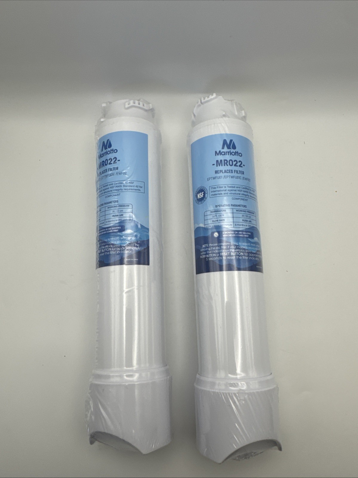 Marriotto MR022 Replacement Water Filter – Pack Of 2 – New Sealed