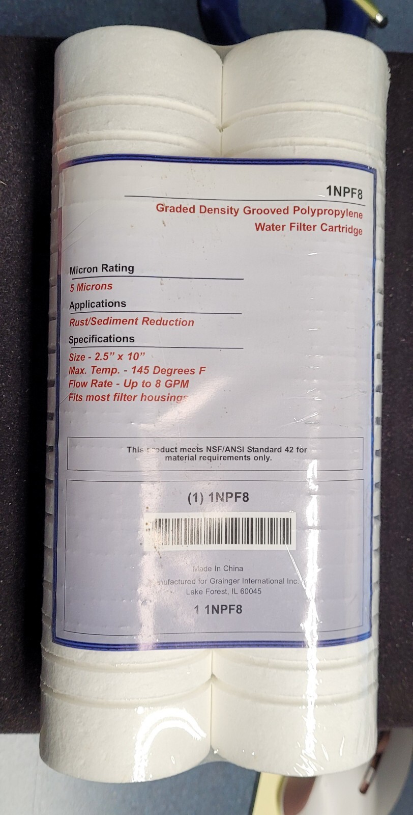 2-pk Whole House Sediment Water Filter 5 Micron 10 x 2.5 Inch (1NPF8) NEW (22D)