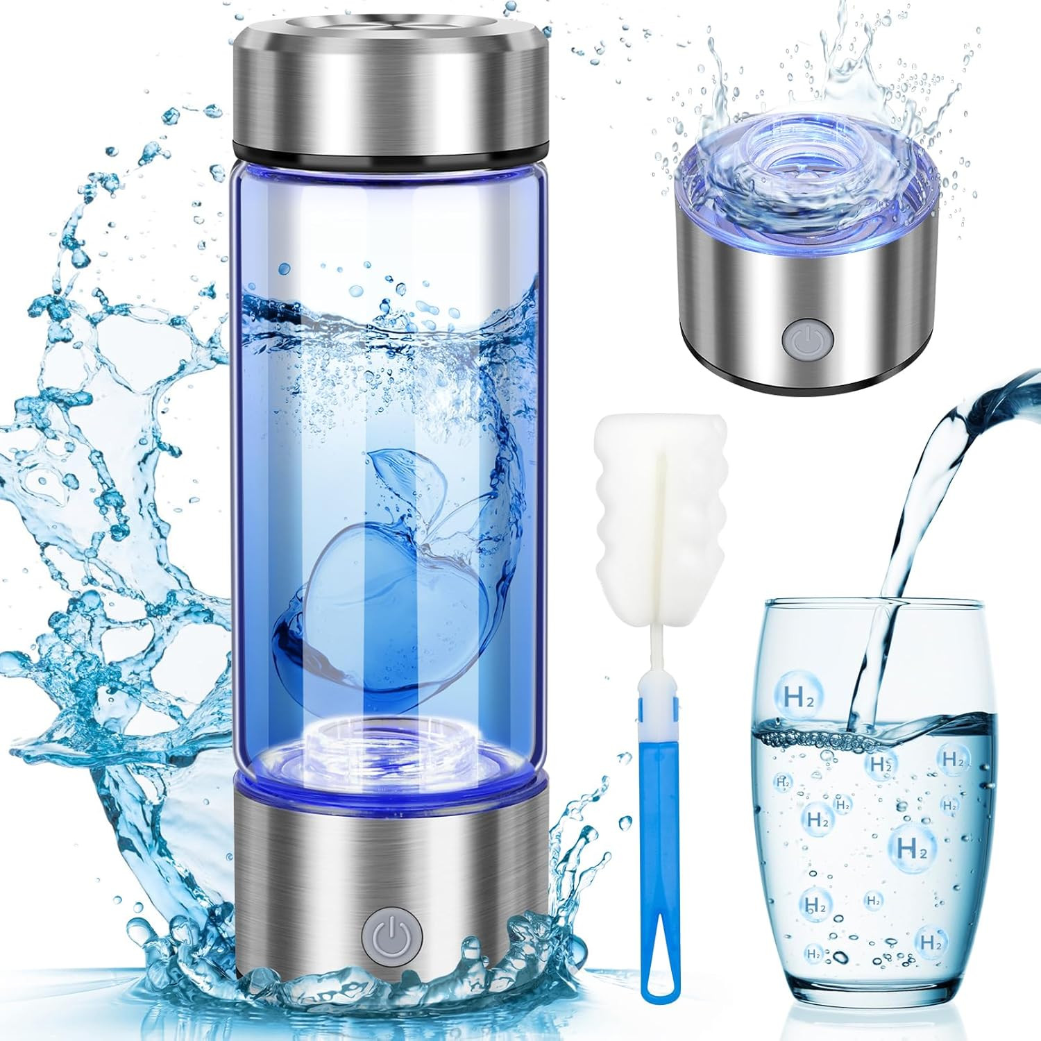 2025 Upgrade Hydrogen Water Bottle, 3 Min 1800PPB Fast Hydrogen Water Generator