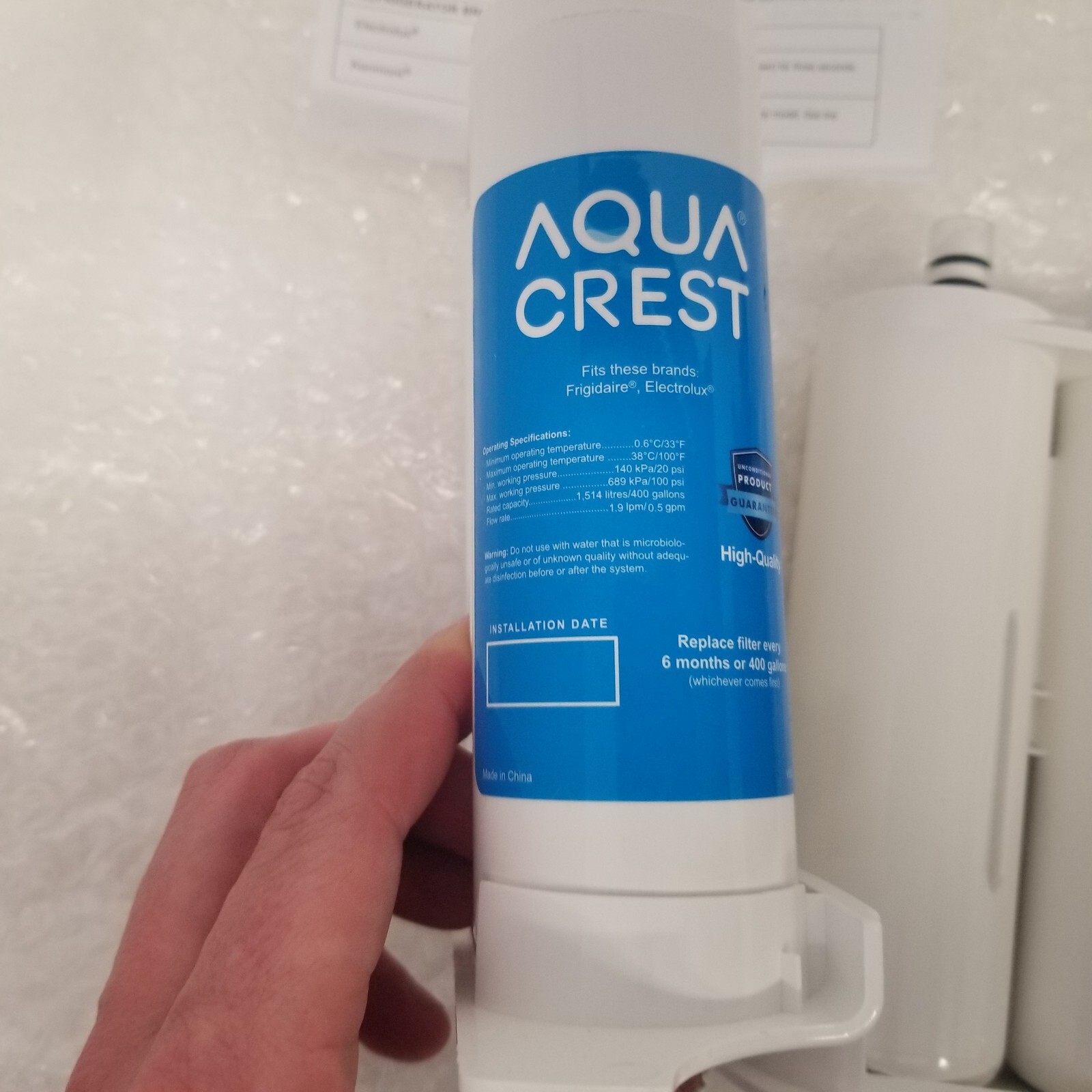 AquaCrest V001 Replacement Water Filter Lot of 2, Fits Frigidaire & Kenmore, New