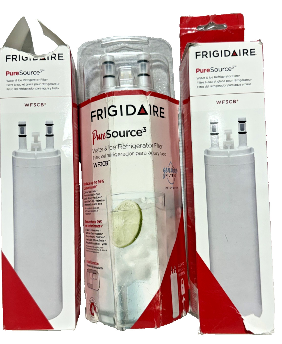 3 Pack Frigidaire WF3CB PureSource 3 Refrigerator Water Ice Filter Genuine OEM