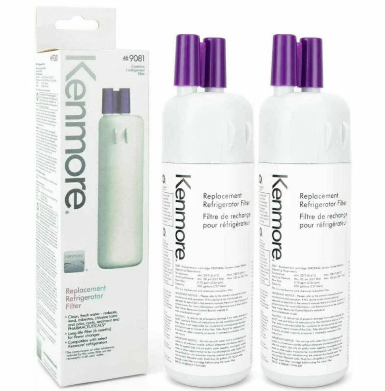 Kenmore 9081 Refrigerator Water Filter Twin Pack Genuine OEM Sealed 2-Pack