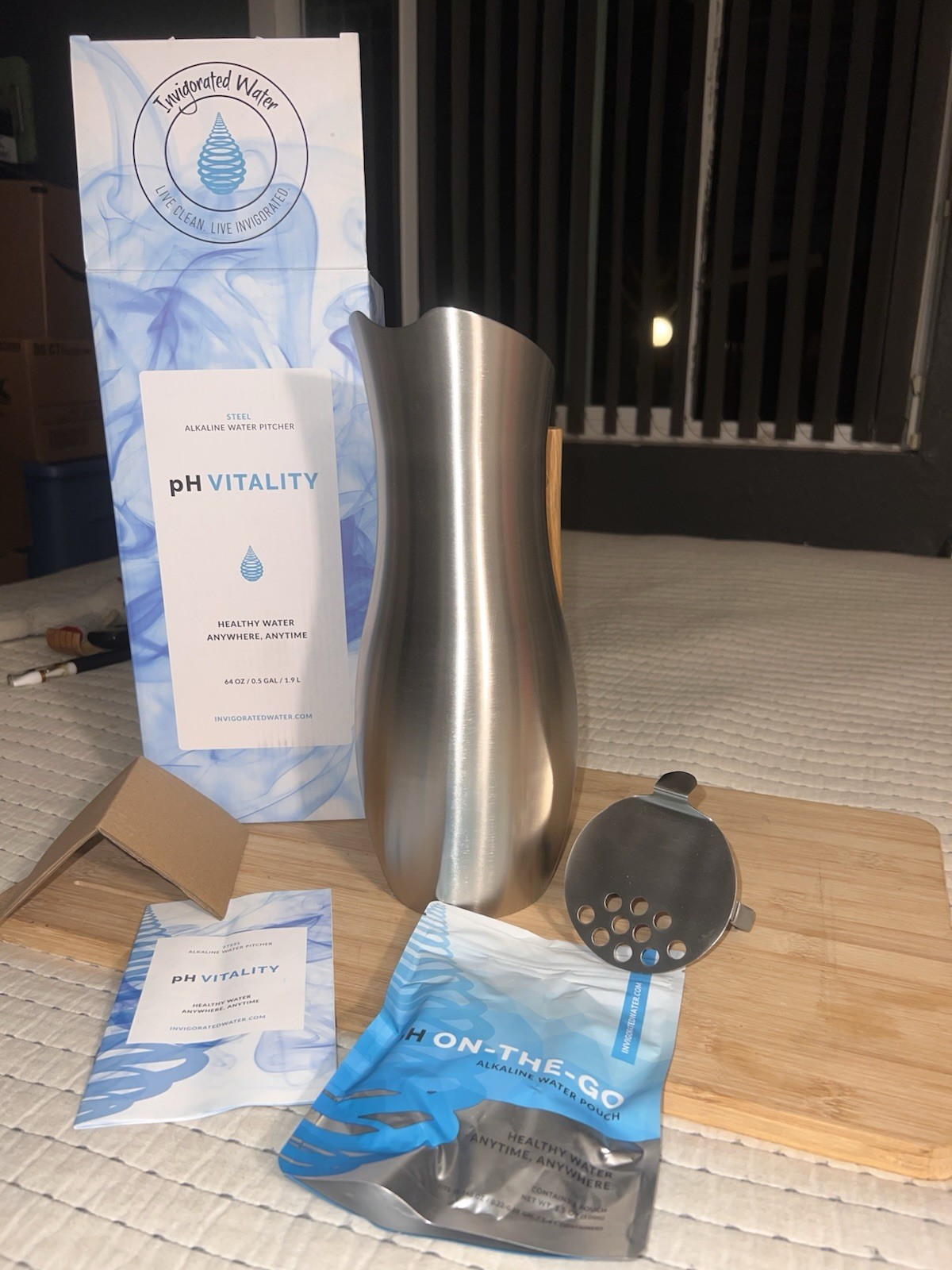 pH Vitality Alkaline Water Filter Pitcher for Drinking Water Stainless Steel …