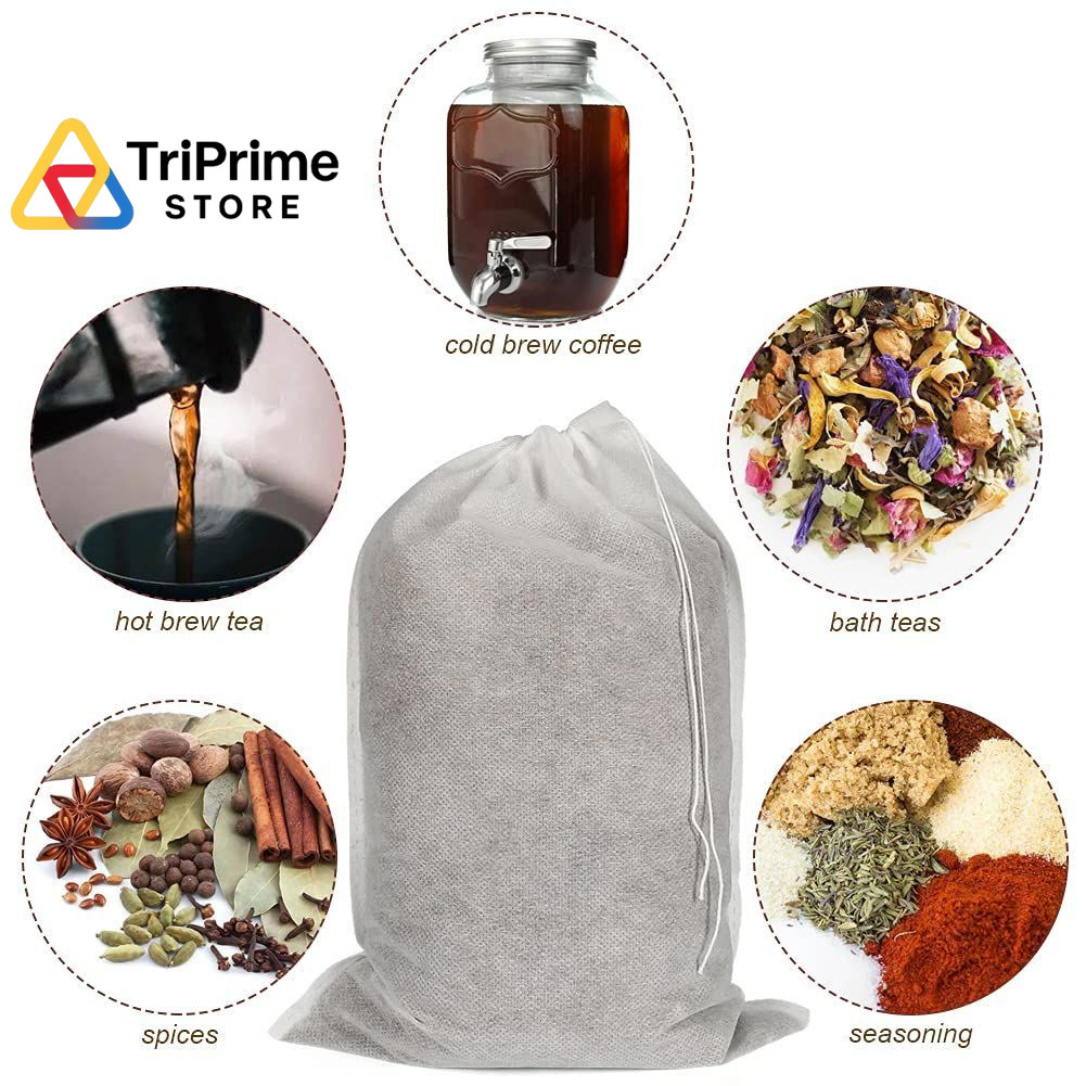 50pcs No Mess Large Cold Brew Bags, 8×12 inch Disposable inch, White