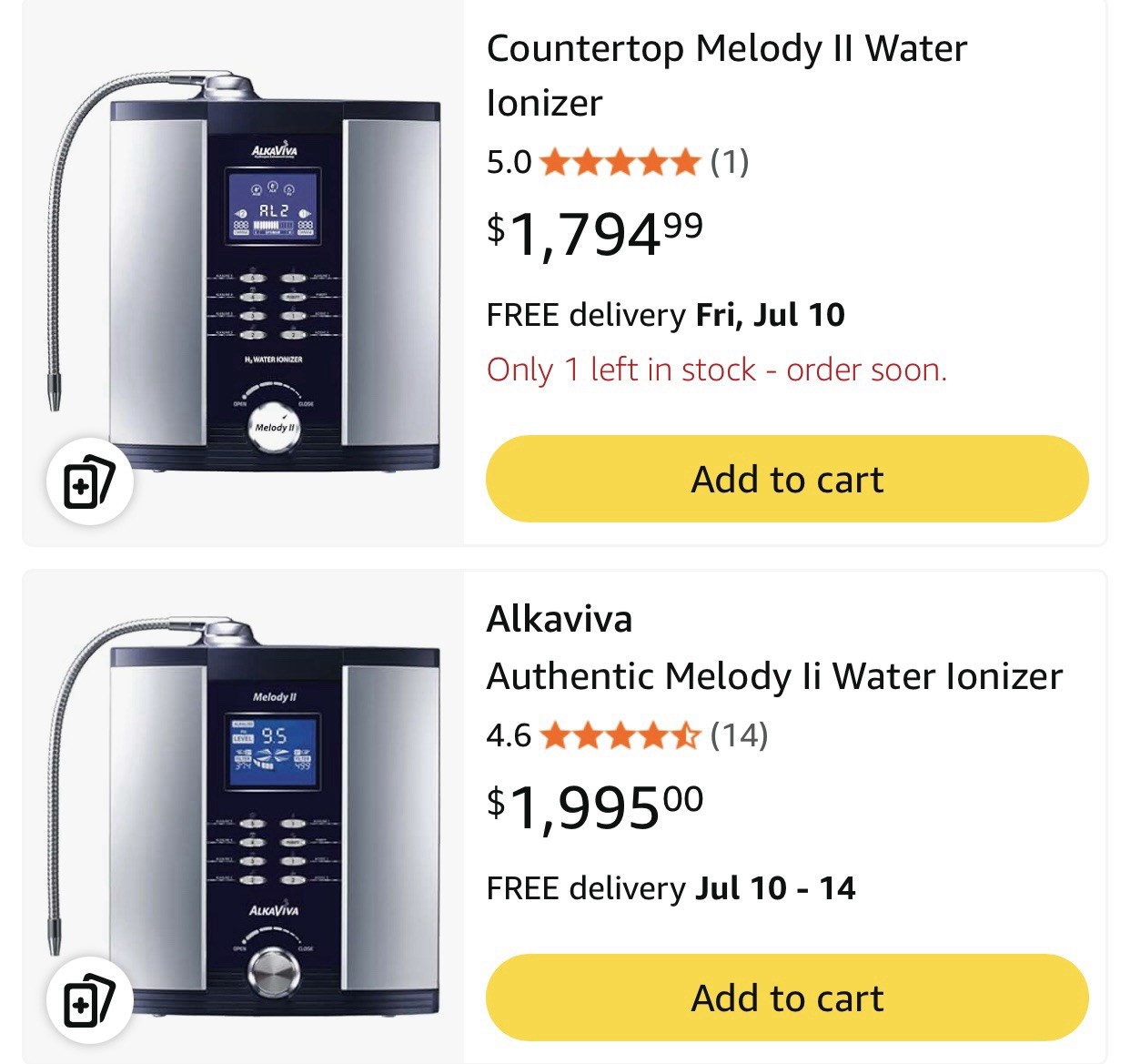 AlkaViva Melody 2 II Countertop Water Ionizer