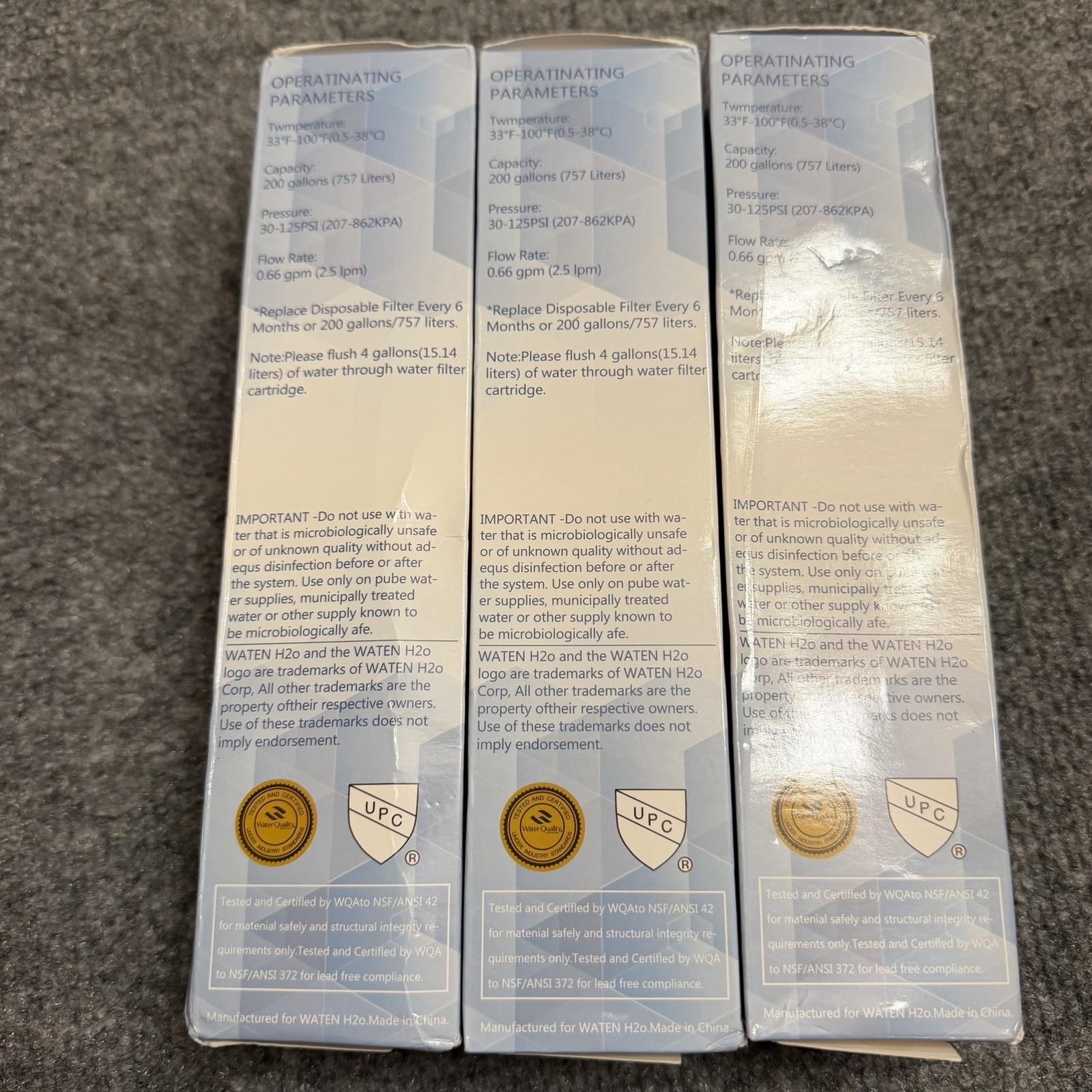 (3) WATEN H20 WATER REPLACEMENT FILTER #4396841*,#43968710,Filter 3,EDR3RXD1*FS!
