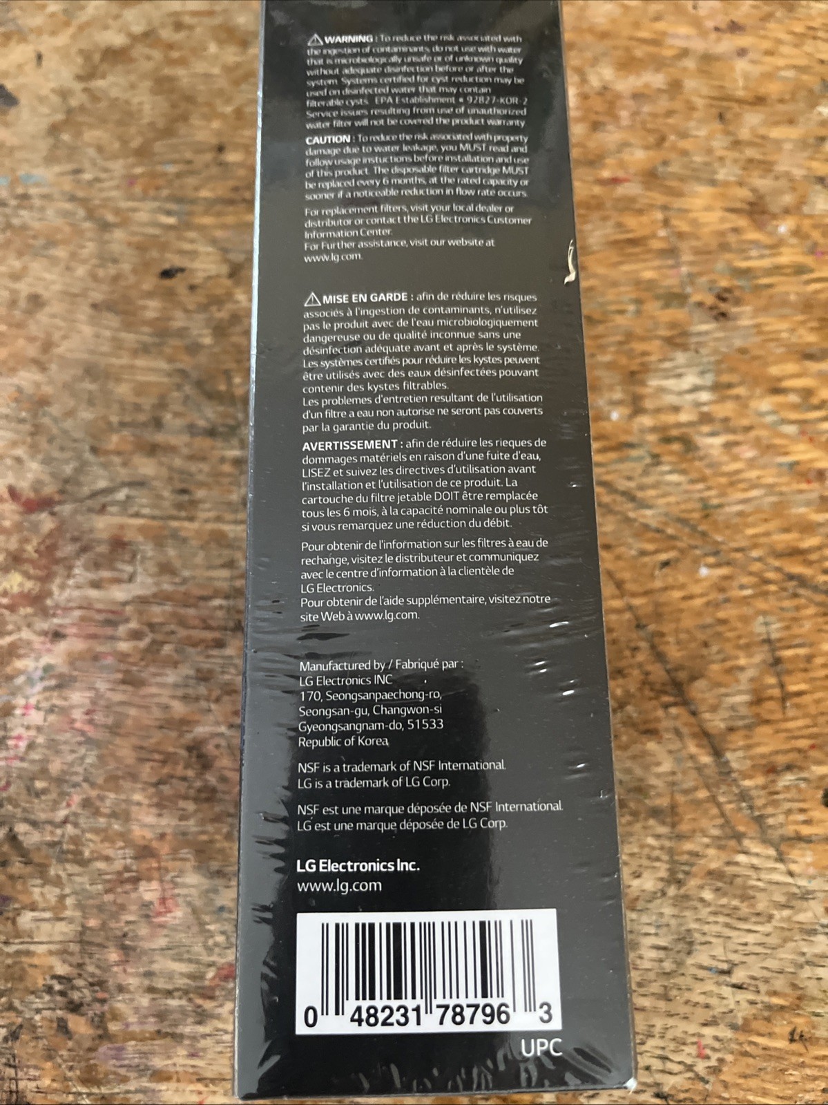 Genuine OEM LG Water Ice Filter Replacement Cartridge LT1000P/PC/PCS NEW Sealed
