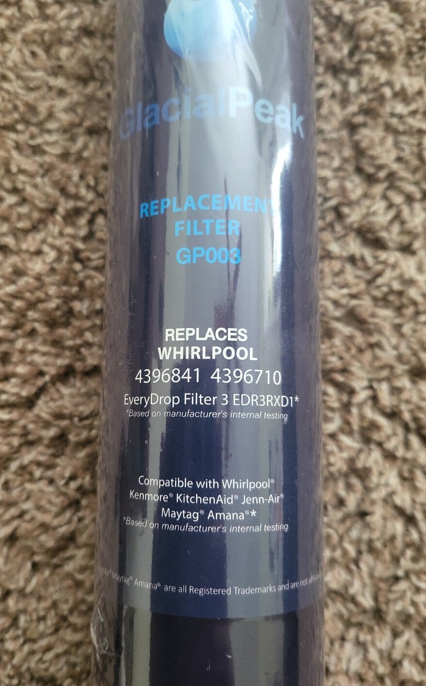 Glacial Peak Replacement Fridge Refrigerator Filter- Multiple Compatible Models