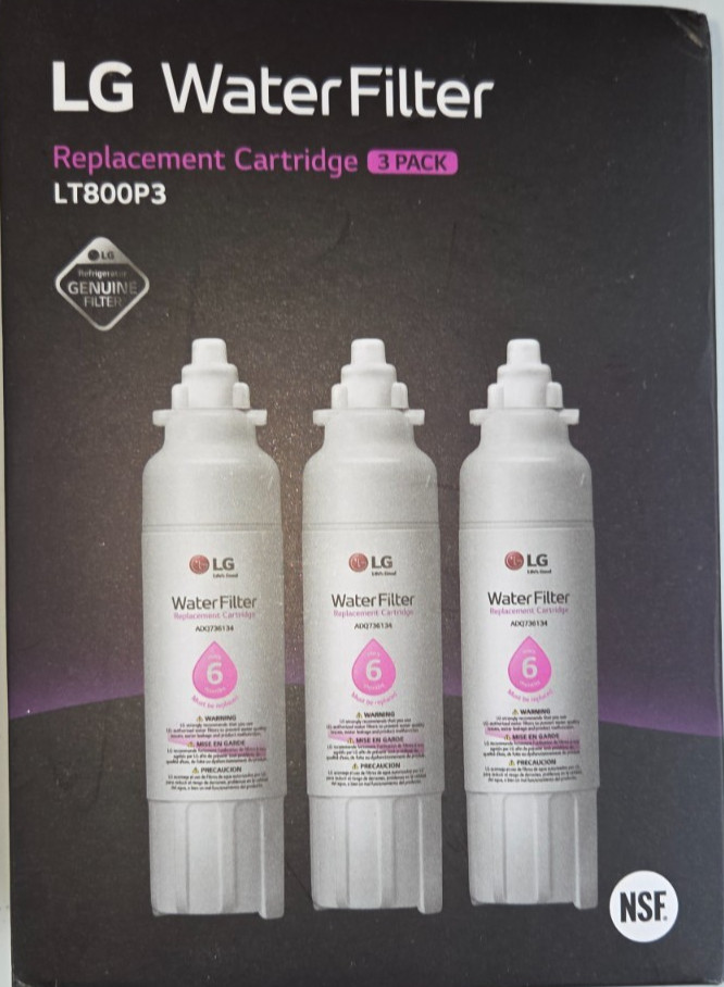 3PCS LG LT800P Refrigerator Replacement Water Filter New Sealed ADQ736134