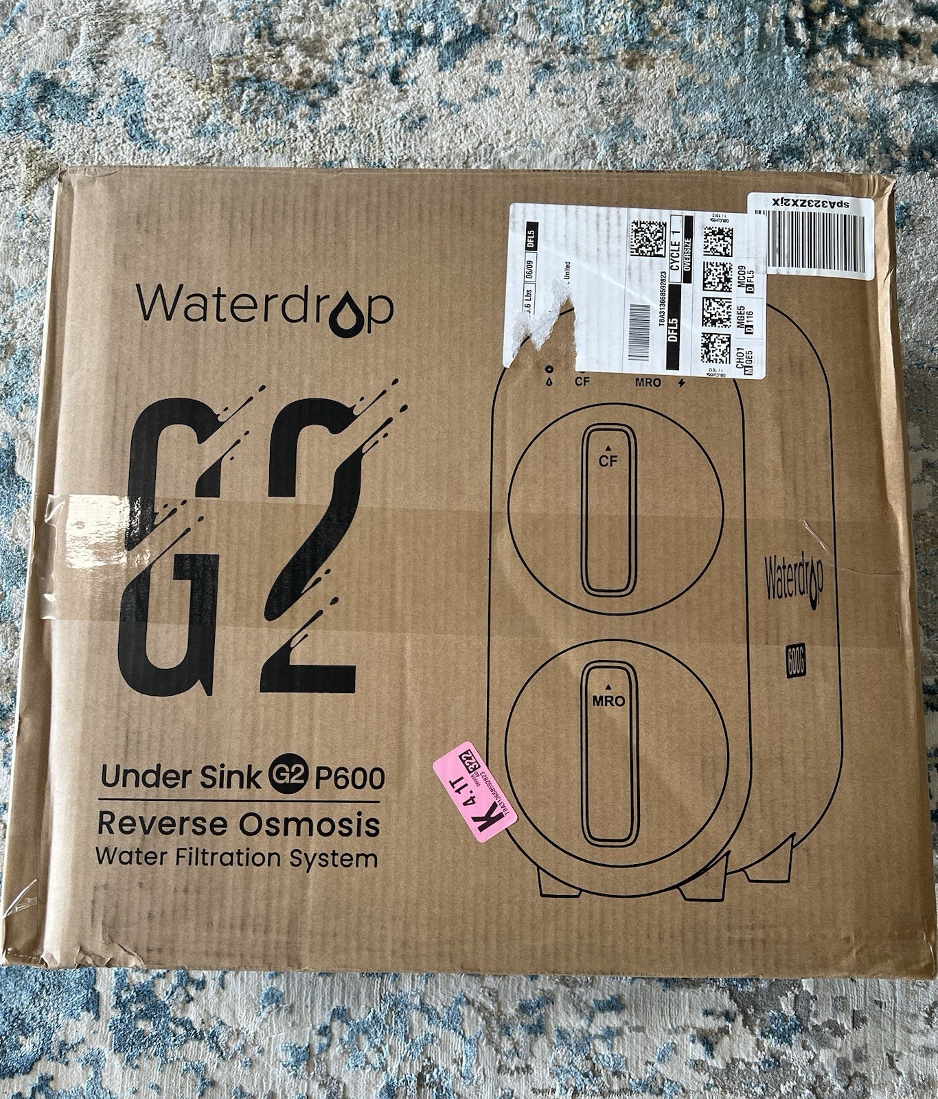 BNIB Waterdrop G2P600 Reverse Osmosis System 600 GPD Tankless RO Water Filter