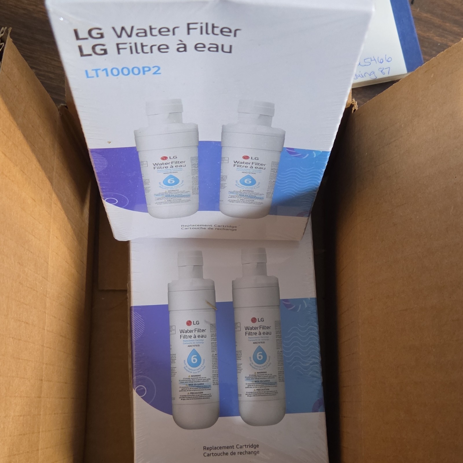 2 Pack LG LT1000P Refresh Refrigerator Ice Water Filter ADQ747935 GF-D706BSL USA