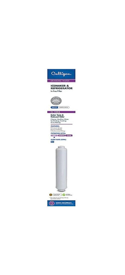 Culligan IC-100A Icemaker and Refrigerator Filter, 2500 gal Capacity, 0.5 gpm