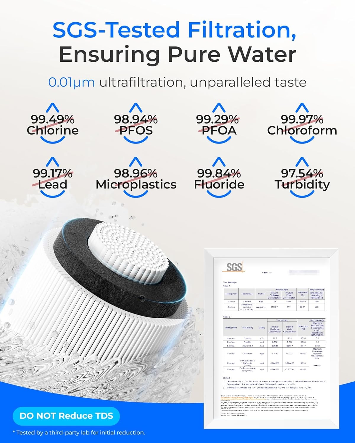 Waterdrop 15UB-UF Under Sink Water Filter System, 0.01 Micron Ultra Filtration