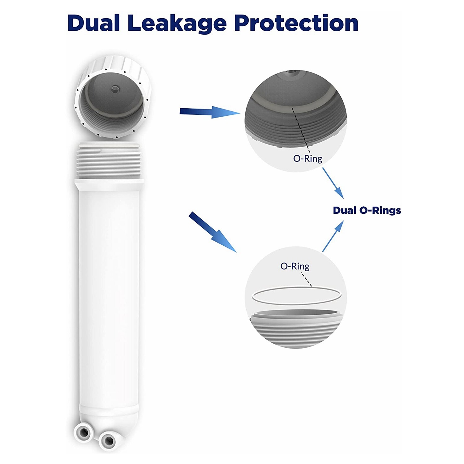 50 GPD RO Membrane Reverse Osmosis Water Filter Housing Replacement for GE FX12M