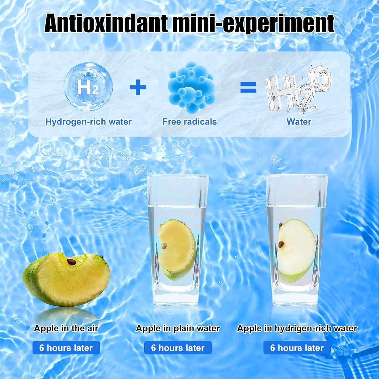 Botella Agua Hidrogenada Generador Recargable Portatil Vidrio Ionizador Agua