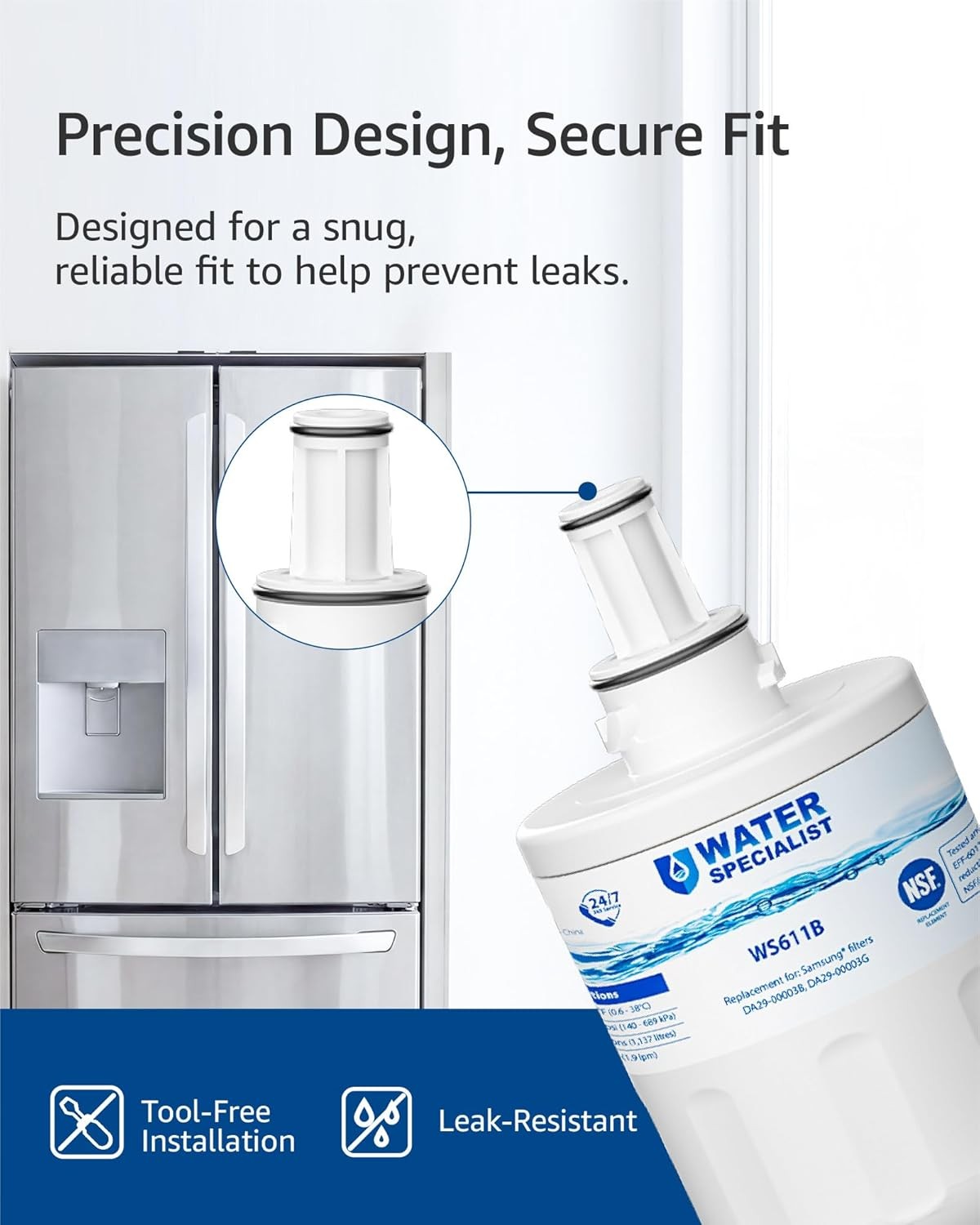 Replacement for Samsung DA29-00003G Refrigerator Water Filter by Waterspecialist