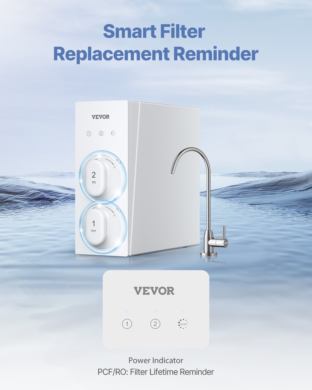 Reverse Osmosis System 400-800GPD 8stage Tankless Under Sink Water Filter System