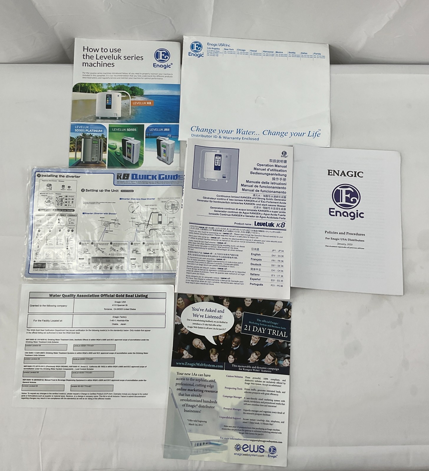 Enagic Leveluk K8 Kangen Water Ionizer 8-Plate Alkaline Antioxidant Machine