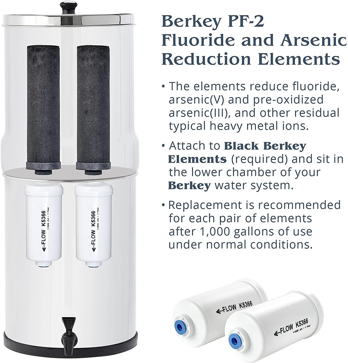 Berkey BB9-2 Black Filters + PF-2 Fluoride Filters Combo Set 4 Pack NEW