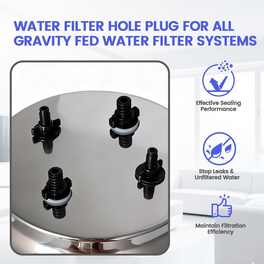 Hole Blockers & Anti-Airlock Clip for All Gravity-Fed Water Filtration…