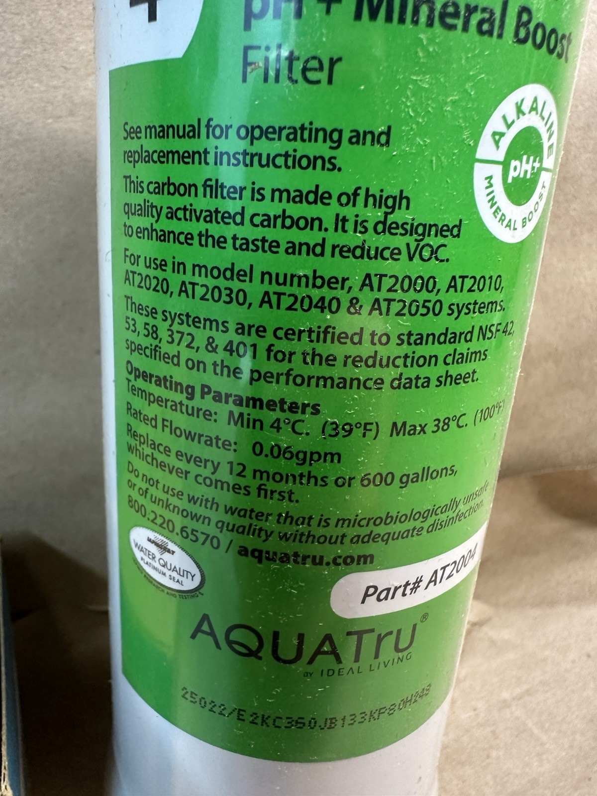 AquaTru Water Filters Replacement pH+ Mineral Boost Carafe Stage 4 Filter New