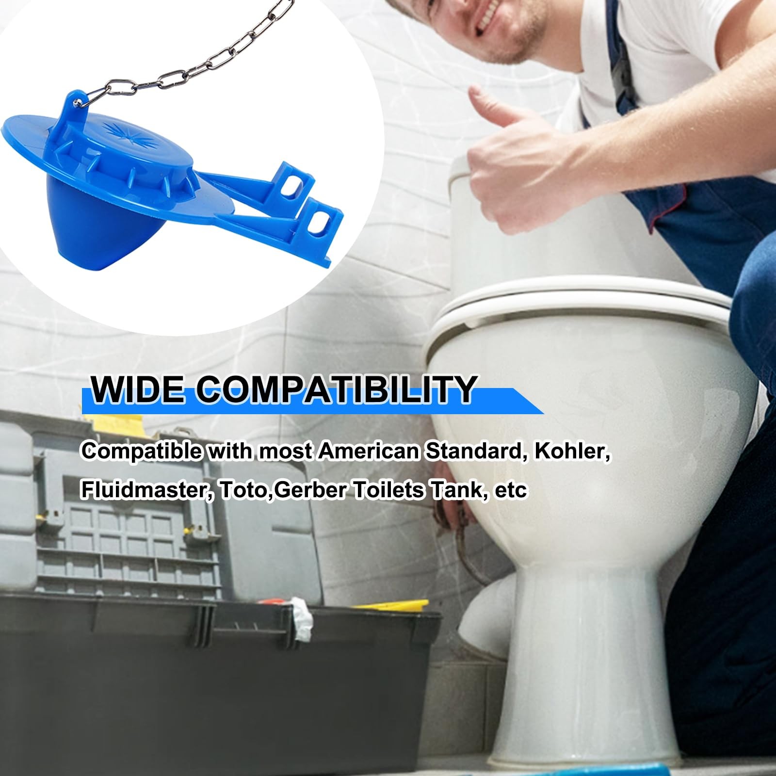 Toilet Flapper Replacement Kit 2 Inch Universal Toilet Tank Flusher Parts Ins…