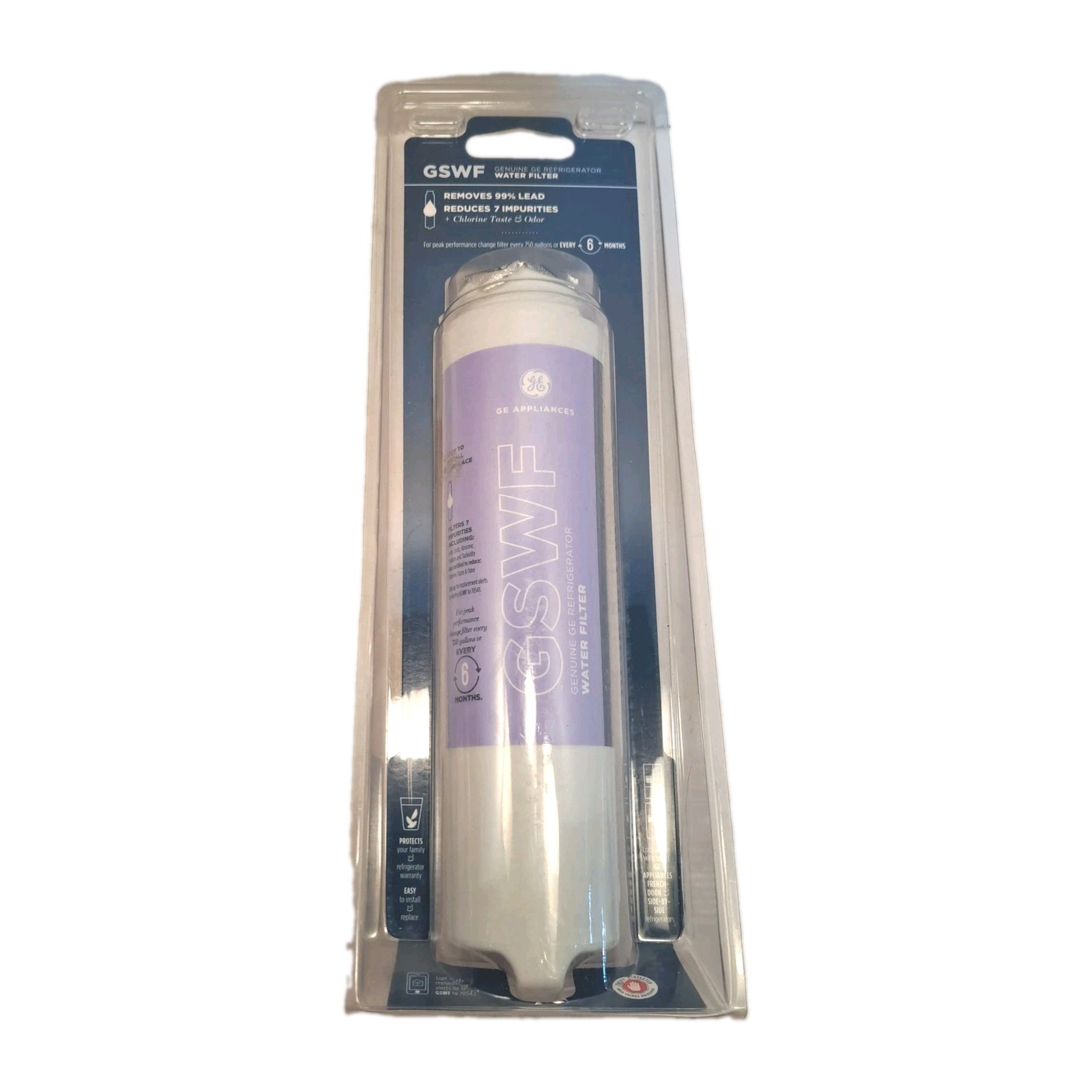 GE GSWFDS Appliances SmartWater Refrigerator Replacement Filter For GE GSWF