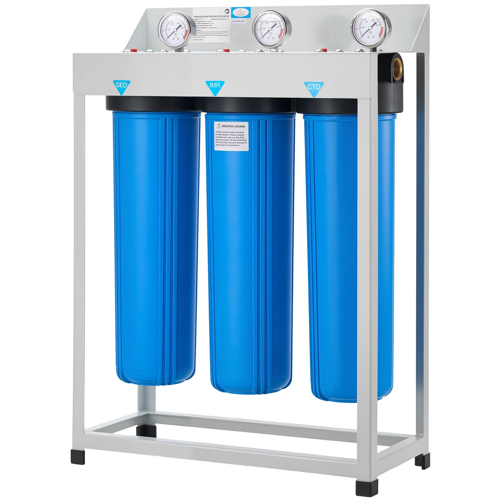 3-Stage Whole House Water Filter System 4.5″x20″ IMR Reduce Iron Manganese