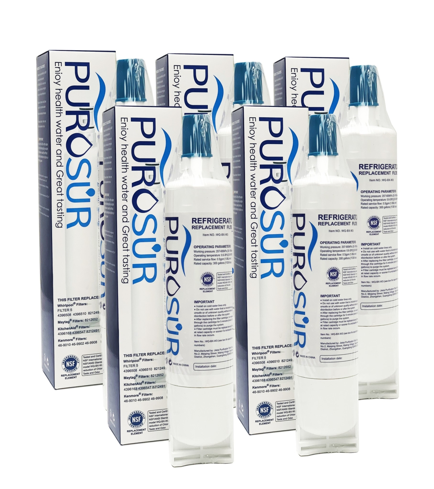 5 PACK Compatible With 4396508 RWF1020 RFC0500A Refrigerator Water Filter