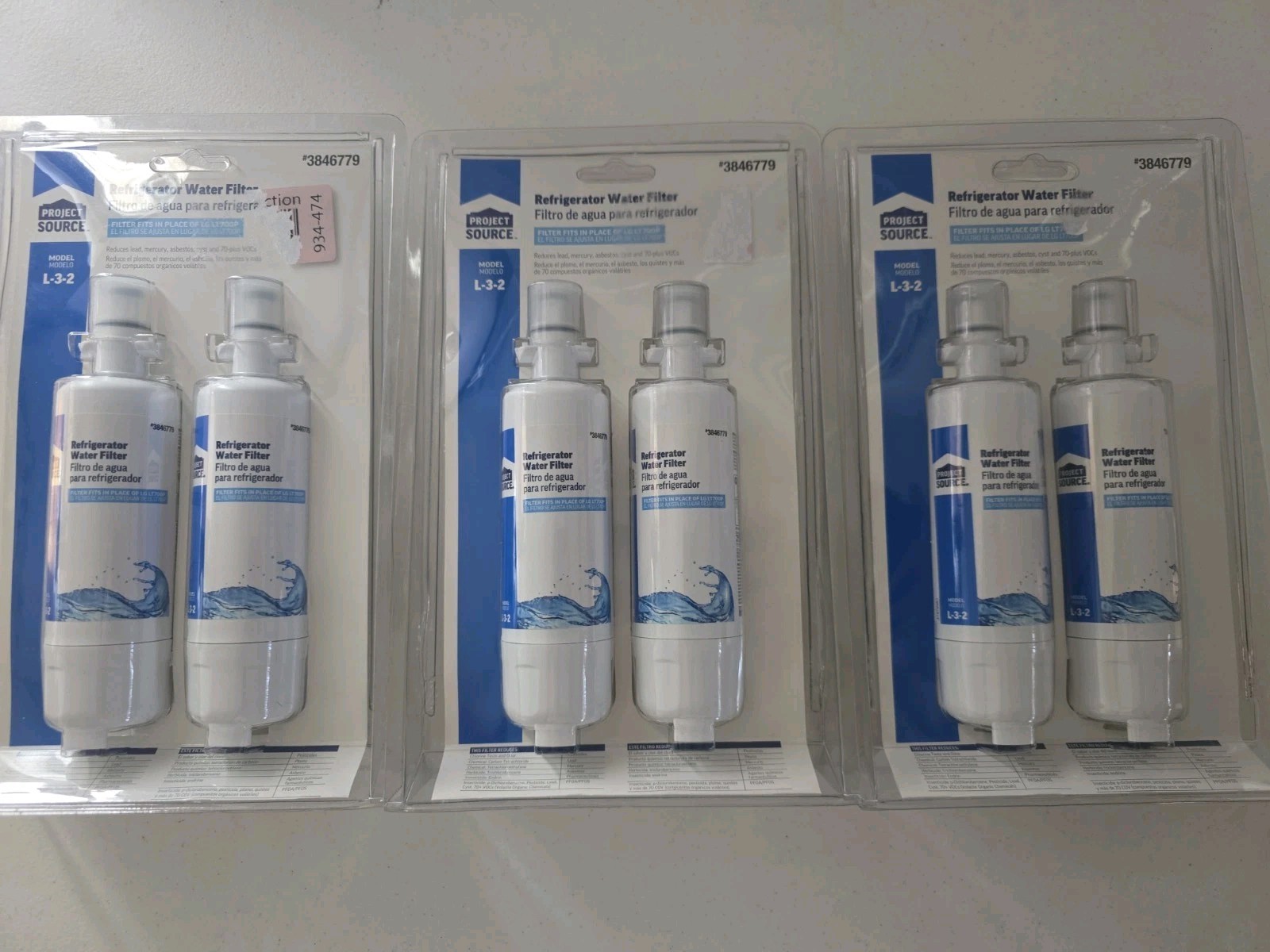6 Filters – LG LT700P Project Source L-3-2 Twist-in Refrigerator Water Filter