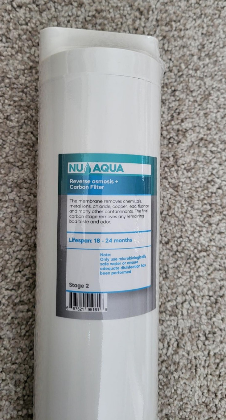 NU Aqua countertop reverse osmosis water filter replacements, stages 1 &2