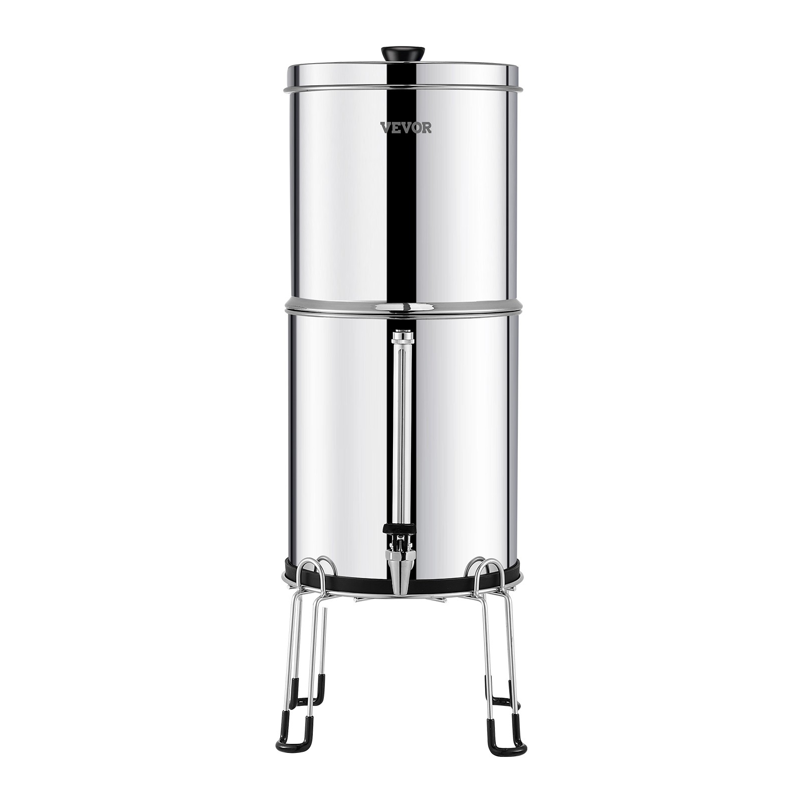 VEVOR 2.25G Gravity-fed Water Filter Countertop System Stainless Steel 2 Filters