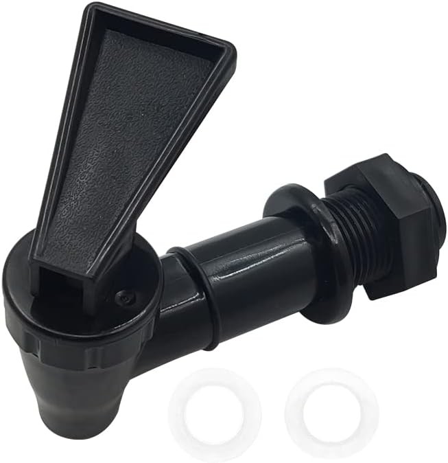 2 Pcs Replacement Cooler Faucet, Reusable Spigot Spout 8 Piece Set, Black