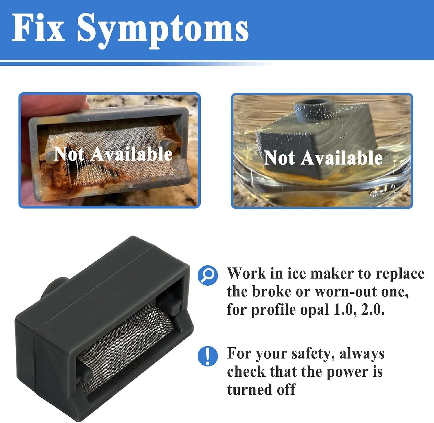 2Pcs Filter Replacement Parts for Ice Maker