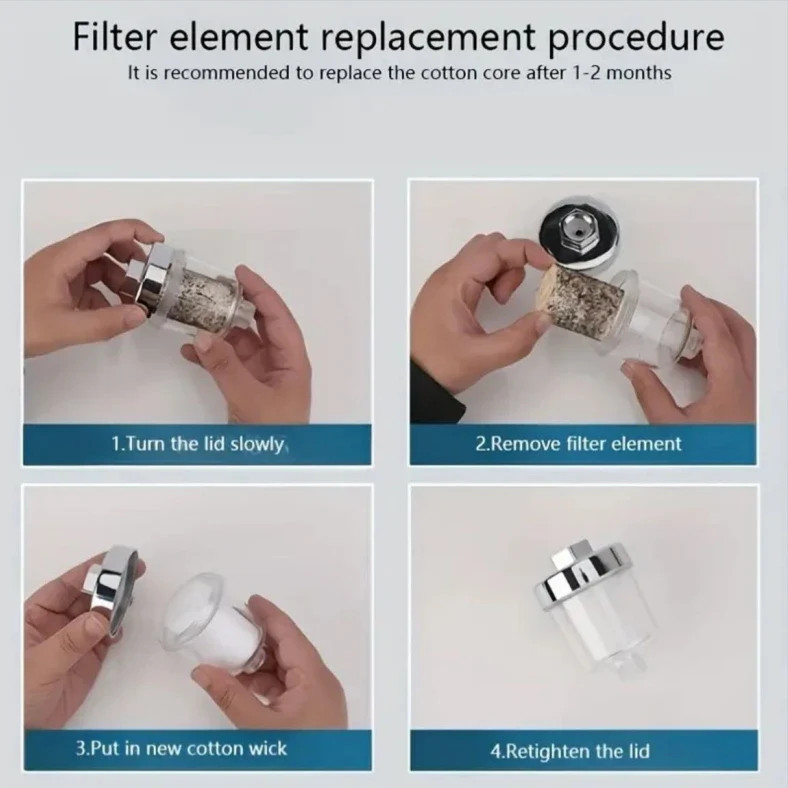 Household Water Purifier ABS Shower Pre-Filter for Chlorine Removal Bathroom Wat