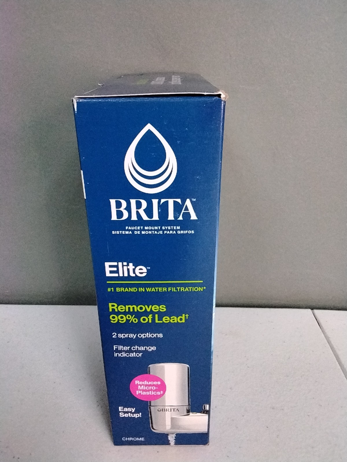 BRITA Elite Faucet Mount Filtration System Water Purification Chrome NEW